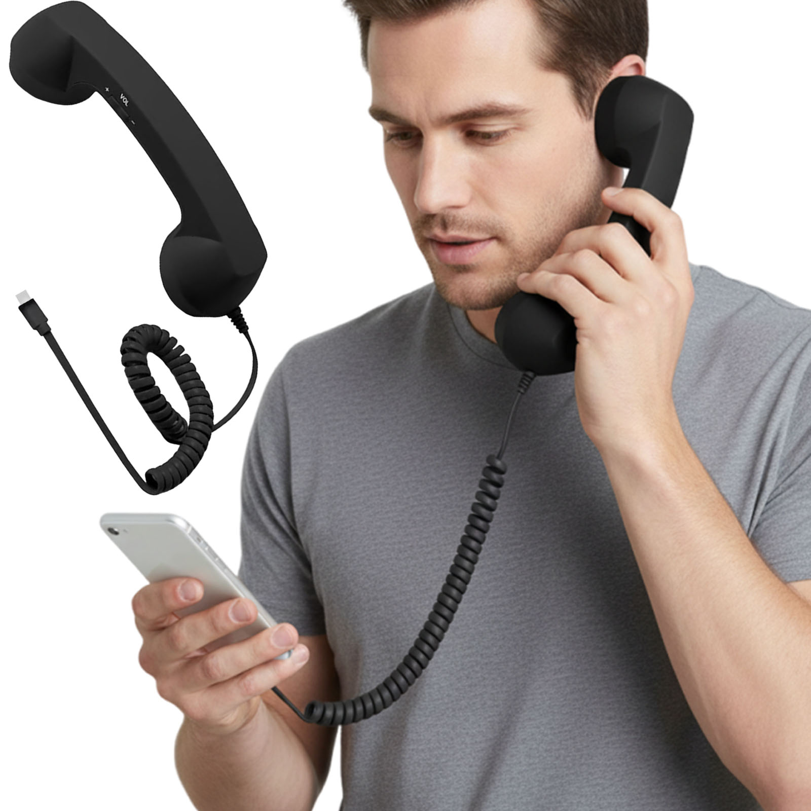 Retro Handset Phone - Retro Phone Handset Type-C Creative Telephone