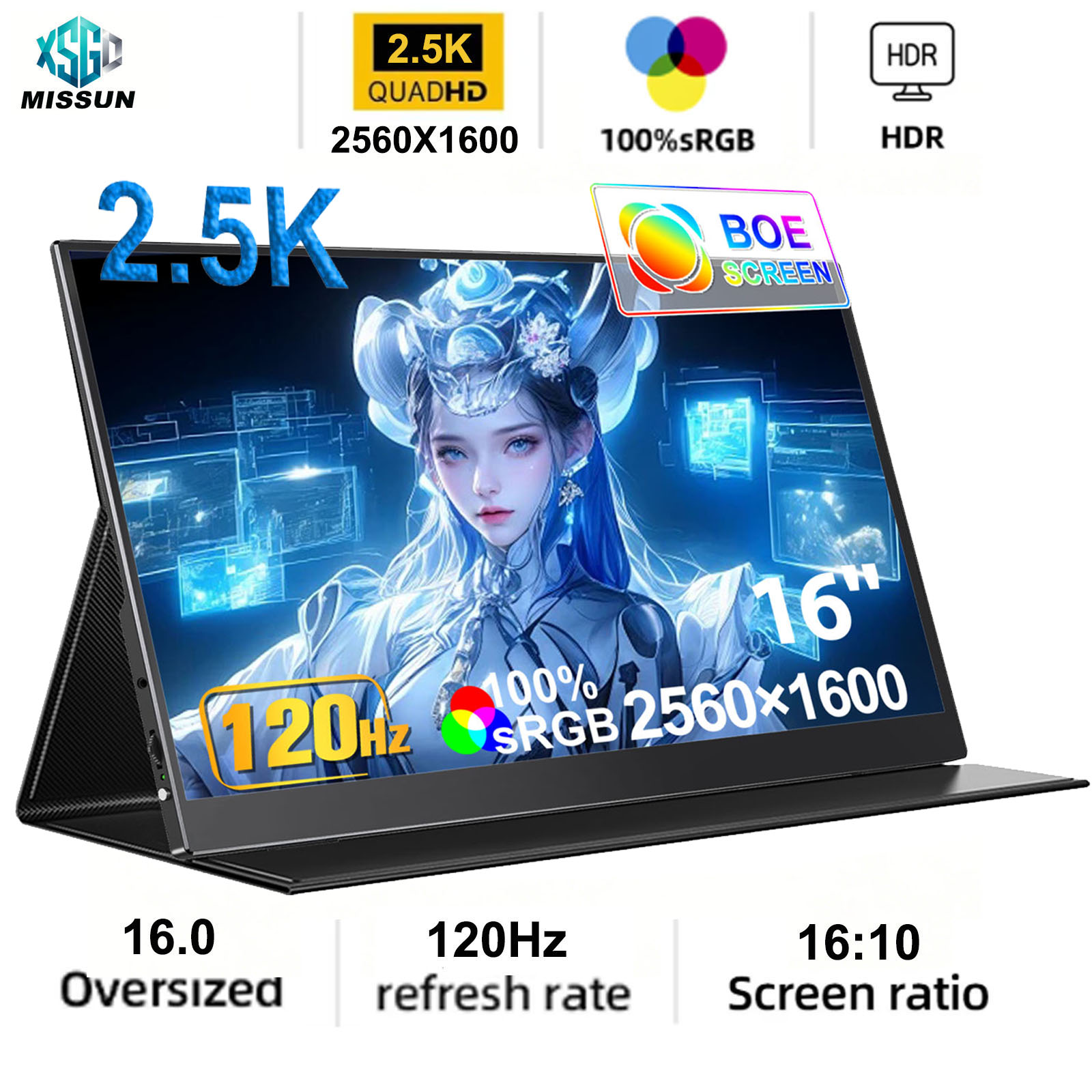 Phone Accessories Display Board - 14/15.6/16inch Portable Non Touch Monitor 4K