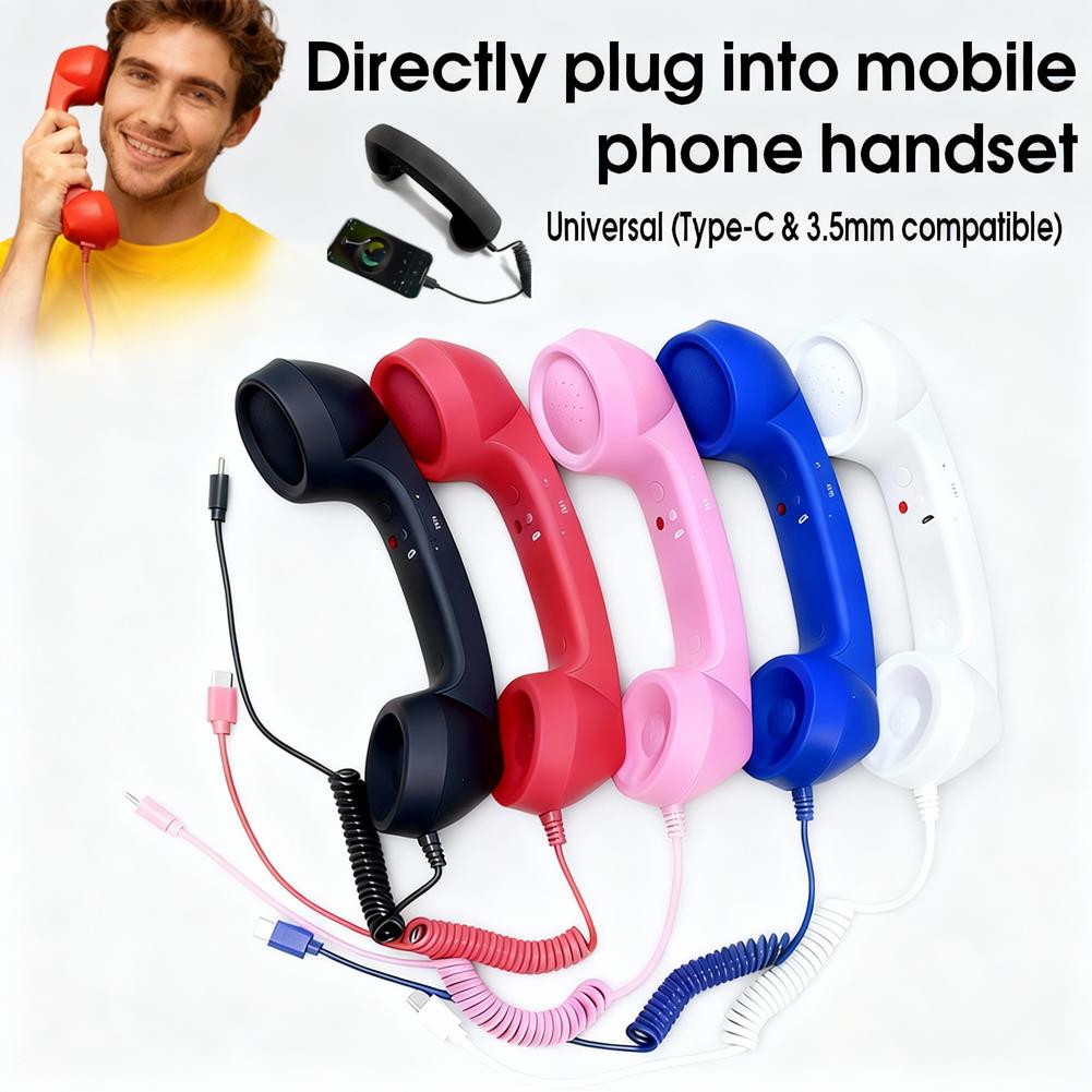 Retro Handset Phone - Retro Phone Handset Type-C & 3.5mm