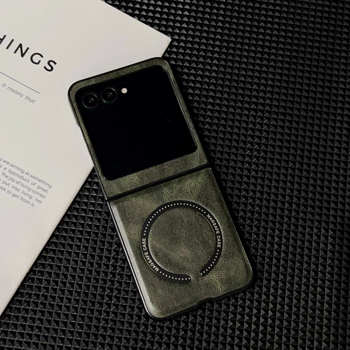 Retro Handset Phone - Retro Plain Vegan Leather Magnetic Wireless