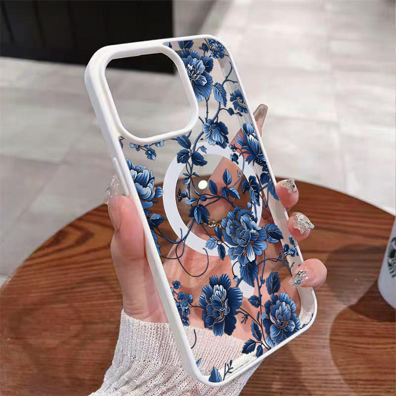 Luxury Vintage Blue Floral Mag - Magnetic Phone Case review and price