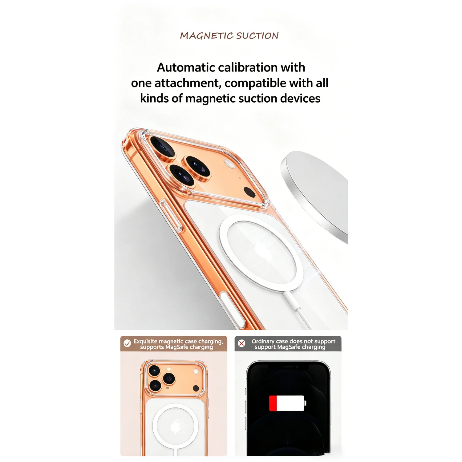 Magnetic Clear Case for iPhone - Yellow Phone Accessories review and price