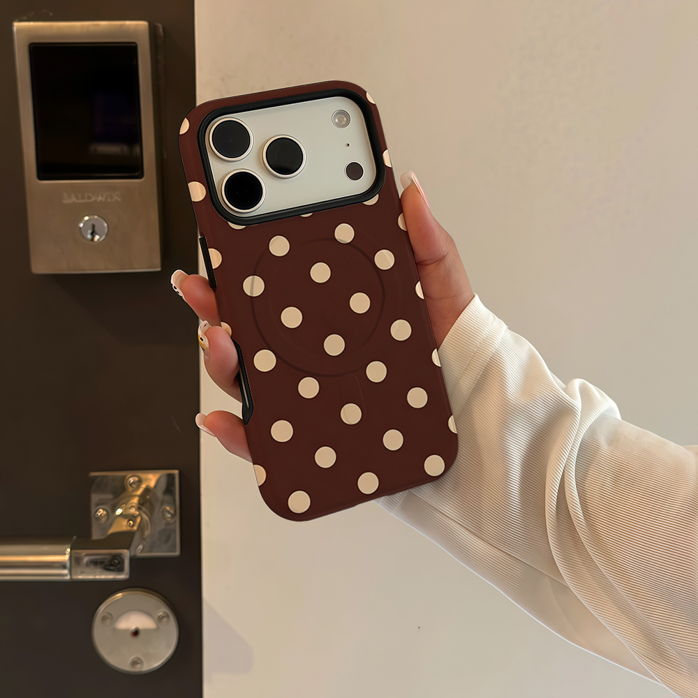 Brown Beige Polka Dot Phone Ca - Magnetic Phone Case review and price