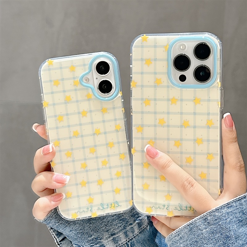 Yellow Star Checkered Pattern  - Yellow Phone Accessories review and price
