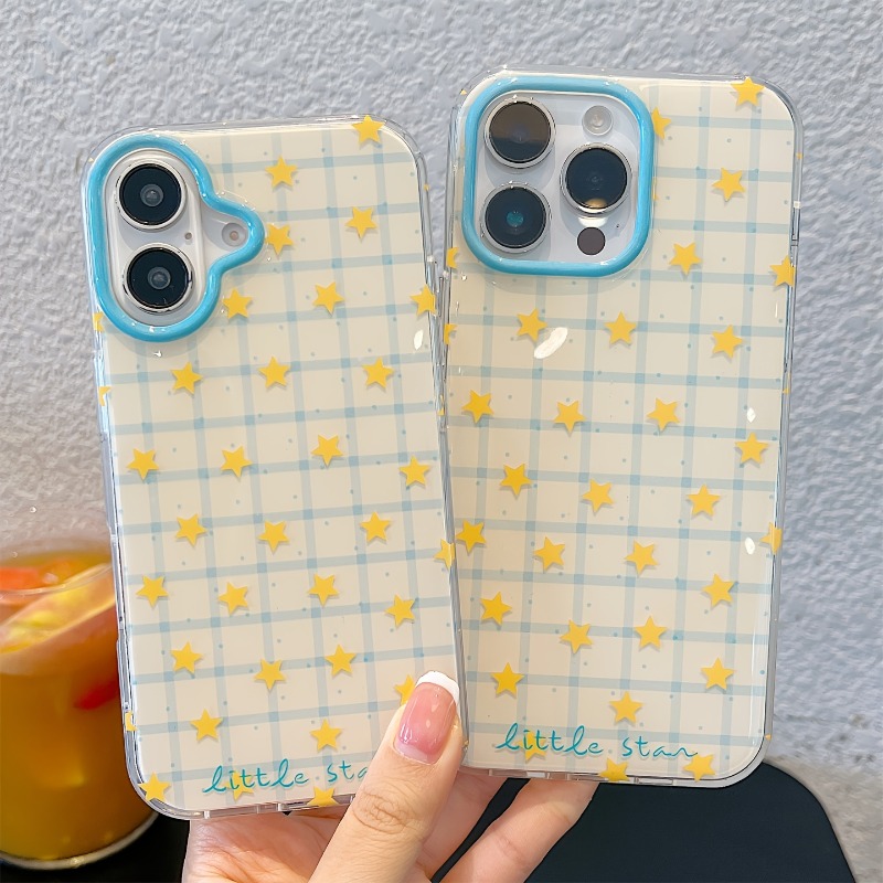 Yellow Star Checkered Pattern  - Yellow Phone Accessories review and price