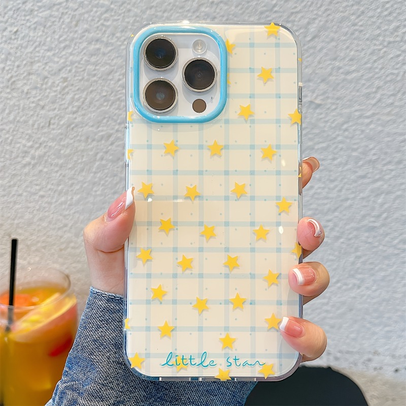 Yellow Star Checkered Pattern  - Yellow Phone Accessories review and price
