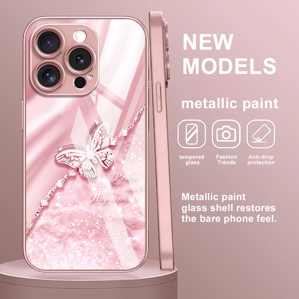 Pink Butterfly Tempered Glass  - Tempered Glass Screen review and price