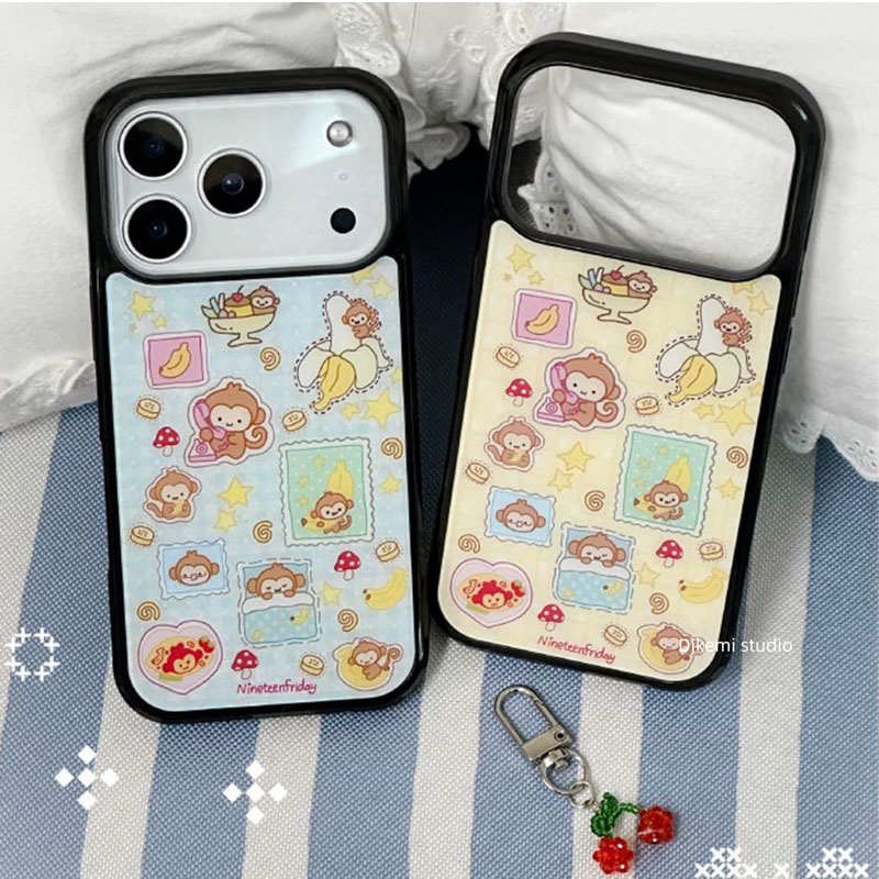 Korean Ins Blue Yellow Monkey  - Yellow Phone Accessories review and price