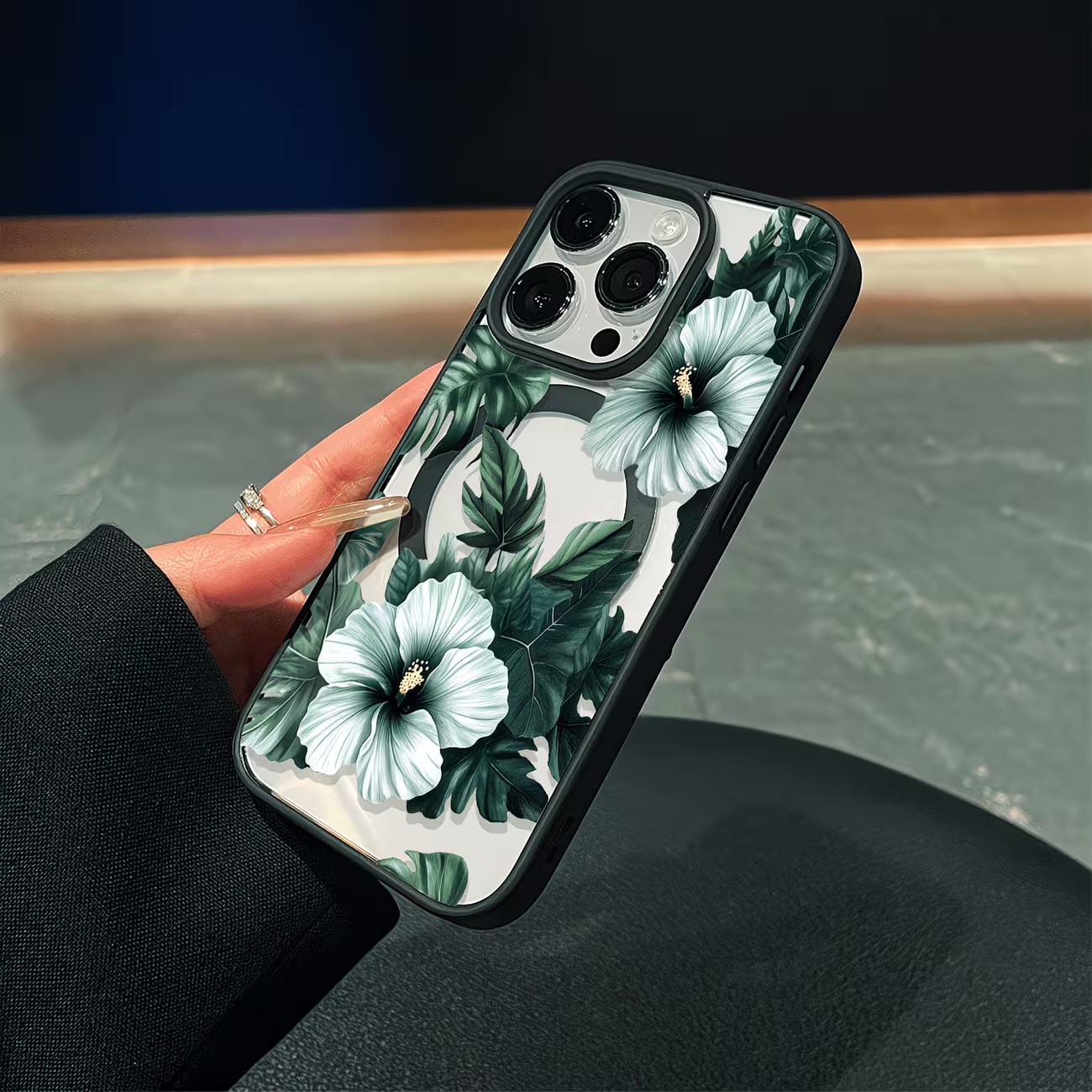 Green Floral Print Phone Case  - Magnetic Phone Case review and price