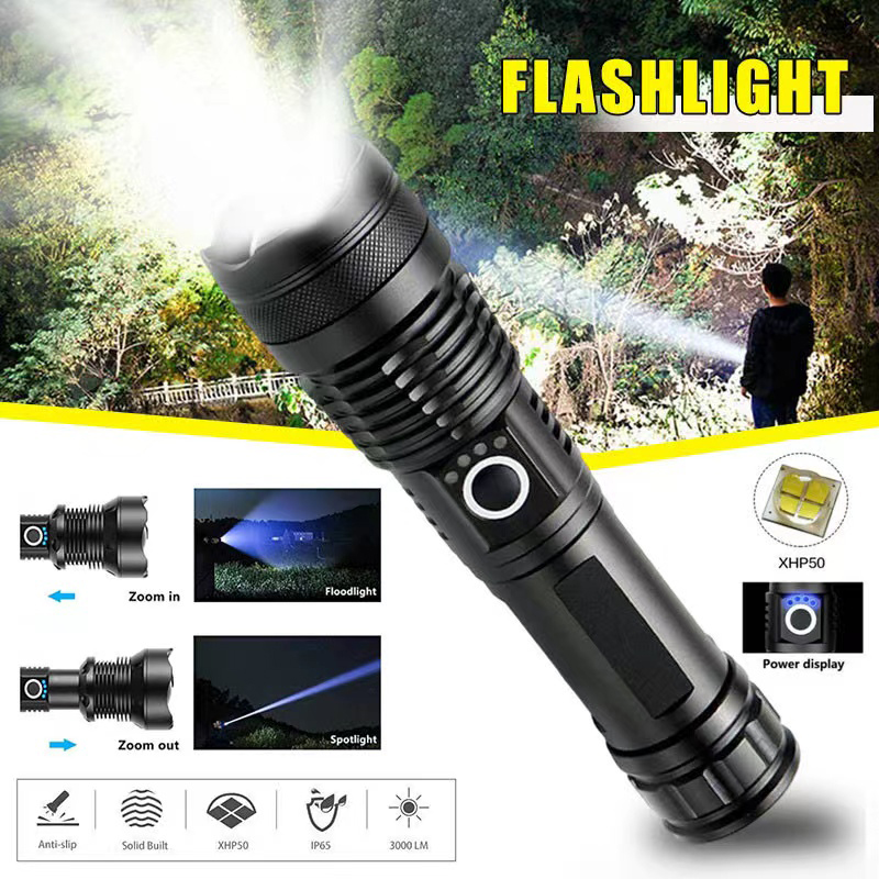 High Power XHP70 Led Flashligh - Type C Adapter review and price